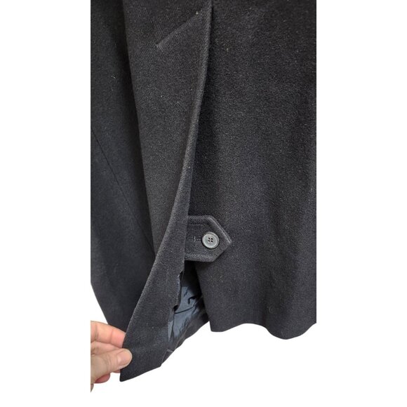 OPERATIONS NYC Black Wool Cashmere Military Peacoat Trench Coat Small USA Made - Picture 9 of 16